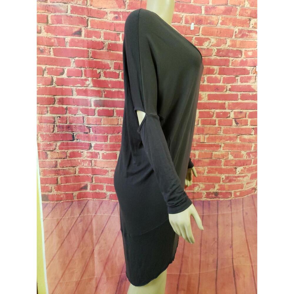 AllSaints HALE Long Sleeve washed black Women Shirt Dress cutouts elbows. Size M - Picture 7 of 10
